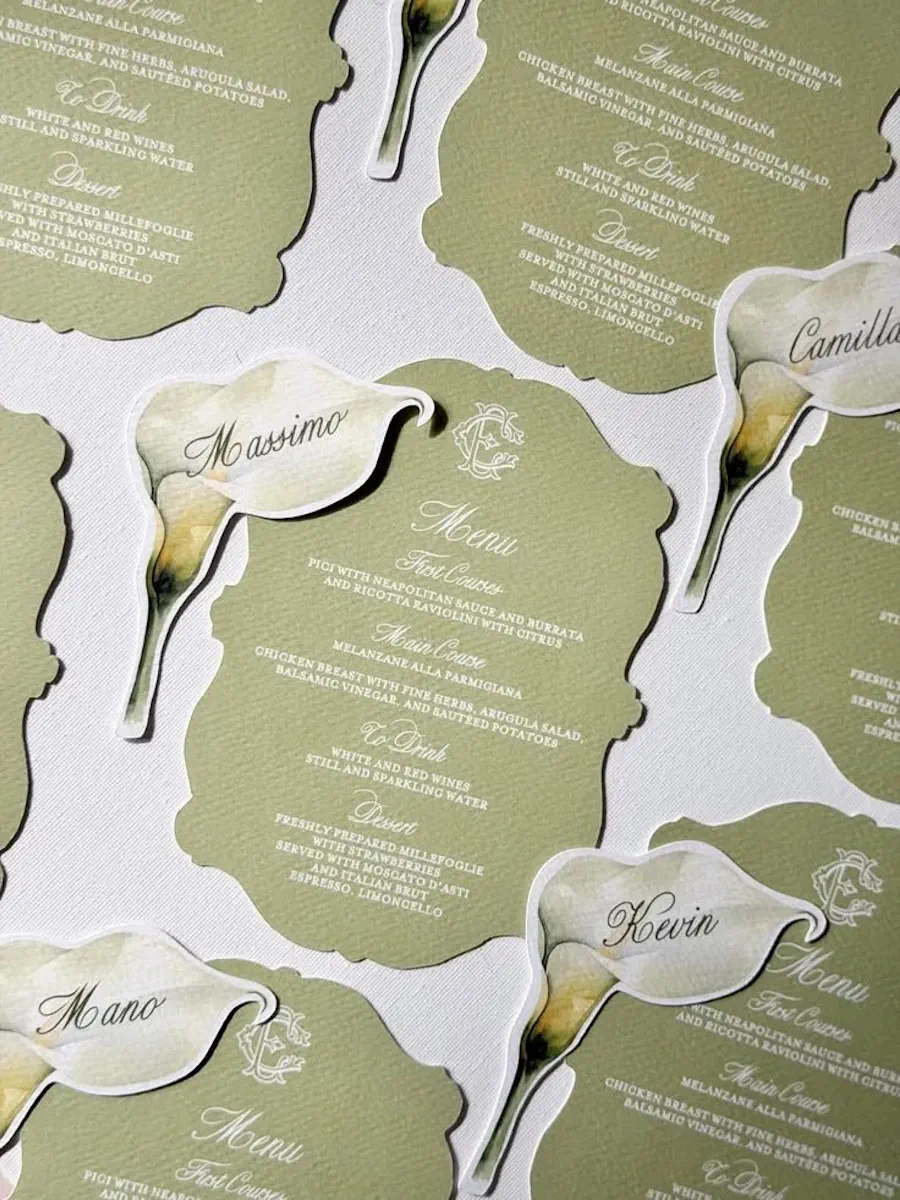 Custom wedding menu and cocktail signage printing in Bali